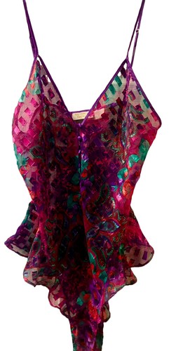 VNTG Victoria's Secret Gold Label Teddy Bodysuit Romper Flutter Style Medium