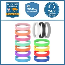 14 Pcs Rubber Bracelets, Yalsfty Silicone Bracelet Men Rubber Wristbands, 14 Col