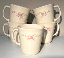 Corning English Breakfast Coffee/Tea Cups Set of 5, Made in USA, Corelle