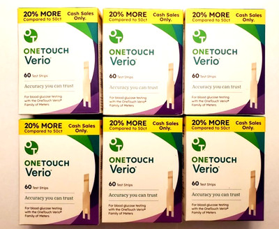 New Retail One Touch Verio Glucose Diabetic Test Strips 360 Ct Exp 01/31/2027