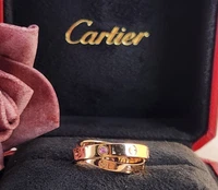 CARTIER LOVE DIAMOND RING 18K ROSE GOLD SIZE 50 W/ BOX & CERT - R11602