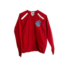 Augusta Sportswear Jacket Youth L Red White Long Sleeve Fish hooks