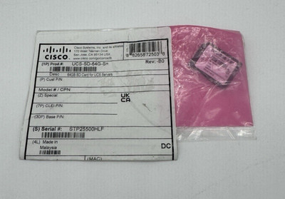 Cisco UCS-SD-64G-S 64GB SD Card Flash Memory Module for UCS Servers NEW