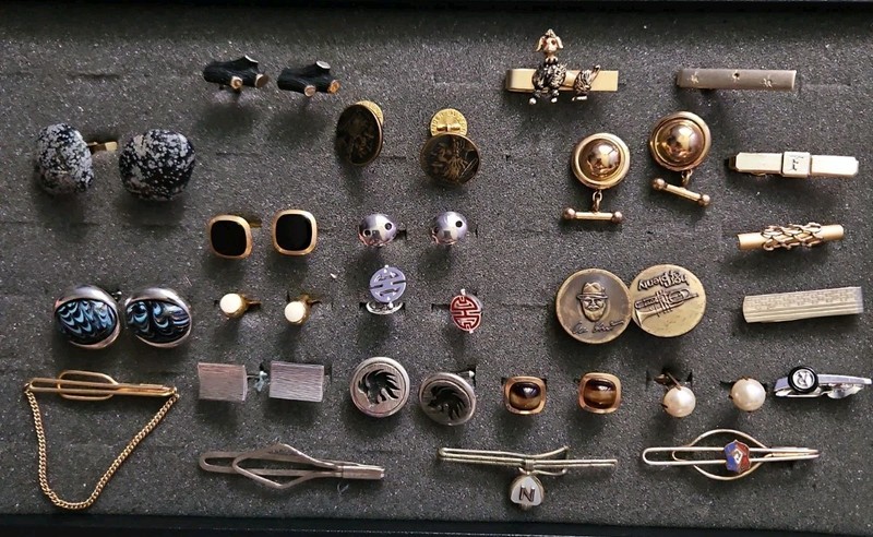 Vintage Cufflink, Tie pin/Bar Lot of 24, signed Swank, Anson correct Quality, PP