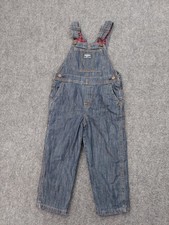 OshKosh B'Gosh Bib Overalls 4T boys girls Denim Flannel Lined Red Carpenter