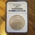 2007 W American Silver Eagle NGC MS 69 Early Releases 1 Ounce Oz.
