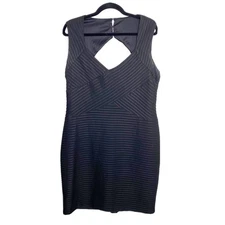 Eliza J Plus 14W Dress Bodycon Bandage Solid Black Sleeveless LBD Short Mini