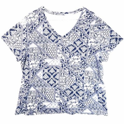 Studio Works Bandana Handkerchief Print The Studio Tee Cotton Top Womens 2X Plus