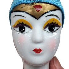 Porcelain Doll Head Vintage Aqua Blue Turban ...