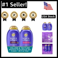 Ogx Thick Full Biotin Collagen Shampoo And Conditioner 13 Fl Oz Pack Of 2
