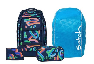 Satch, Schulrucksack-Set PACK Crazy Twist 4-teilig, ab 5. Klasse