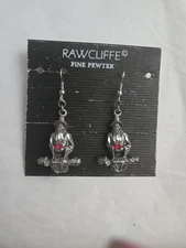 Vintage Rawcliffe Pewter Wizard Earrings