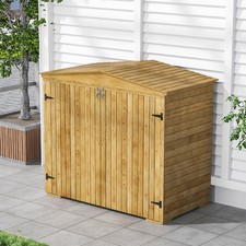 Wood Garden Storage Shed Outdoor Sloped Roof Tool Bike Lawn Mower Store Cabinet