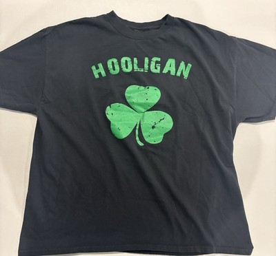 Men s Shamrock Hooligan T-Shirt Black Sz XL Irish St. Patrick s Day