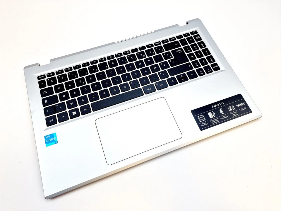 Acer Aspire 3 (A315-510P) Topcase Originale Con Tastiera Francese AZERTY Argento - Immagine 2 di 4