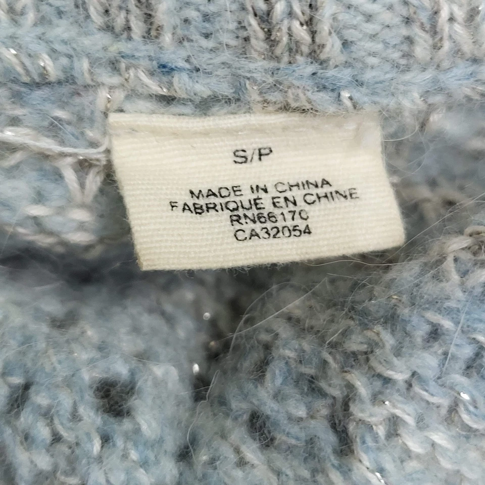 Sleeping On Snow Women Sweatshirt S Light Blue Cotton Wool Striped Cardigan - Image 3 of 4