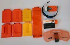 NERF Barrel Extension, Silencer, Shield, 1-18 and 6-6 Dart Clips, Safety Glasses