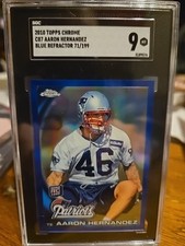 2010 Topps Chrome Aaron Hernandez Blue Refractor 71/199 RC  #C87 SGC 9 MT 9576