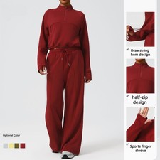 Women  s 2 Piece Sweatsuit Set High Waisted Wide Leg Pants Hoodie Yoga Set