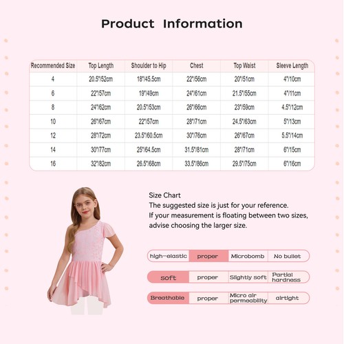 Girl Ballet Lyrical Dance Outfit Leotard Spaghetti Straps Floral Lace Costume - Picture 18 of 133