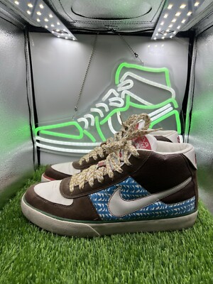 Nike Maurk Mogan Mid 3 Mens Size 11 Brown/White Leather Sneakers 317496-211