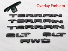Matte Black OVERLAY Door Tailgate  Emblem Badge  SLT AWD Fit GMC Terrain