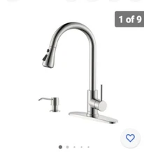 APPASO Kitchen Faucets with Soap Dispenser, Solid Stainless Steel Kitchen Fau...