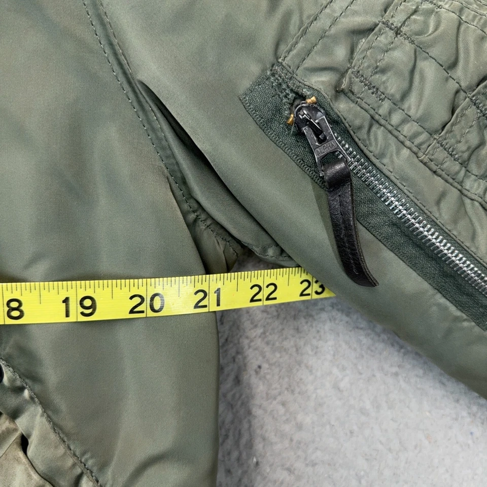 Alpha Industries Flying Mans Heavy Jacket Mens Medium Green Attached Hood N-2B - Image 3 of 4