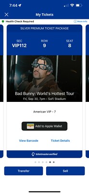 Bad Bunny, Hottest World Tour, Silver Premium Ticket Package