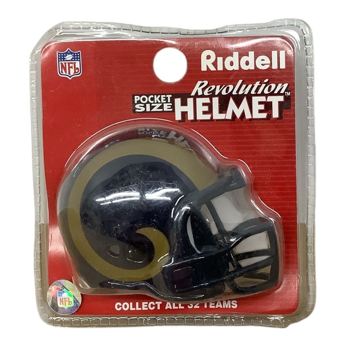 Los Angeles Rams Riddell Pocket Size Revolution Helmet blue 2x 2.25