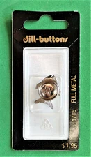 (1) Silver Fish Button Full Metal 3/4" (20mm) Dill-Buttons of America #1706 New