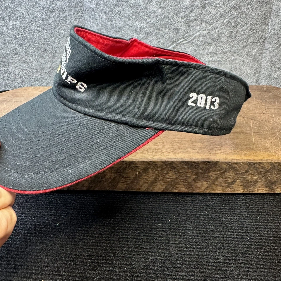 Теннисный козырек национальный чемпионат мужчин женщин черный и красный 2013 винтажный - Изображение 2 из 4