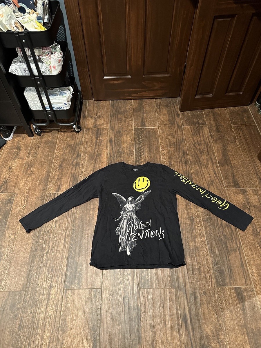 Good Intentions Nav XO Mens Graphic T-Shirt Black Yellow