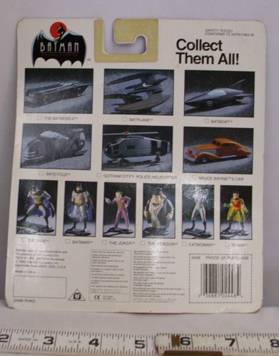 BATMAN THE ANIMATED SERIES BATPLANE TOY ON CARD ERTL - Picture 2 of 2