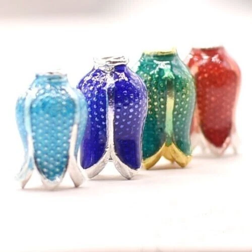 Mini tapas de cuentas de metal para flores de esmalte de aleación de 11x6 mm 10 piezas espaciador suelto artesanía Foto 4 de 4