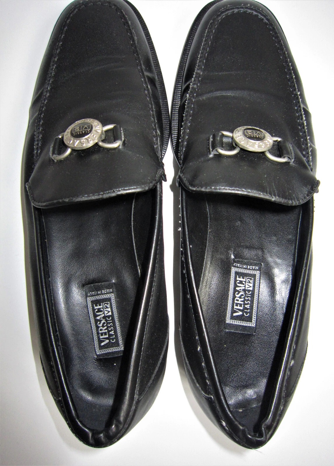 Scarpe uomo Versace V2 Classic in pelle nera. Taglia 42.