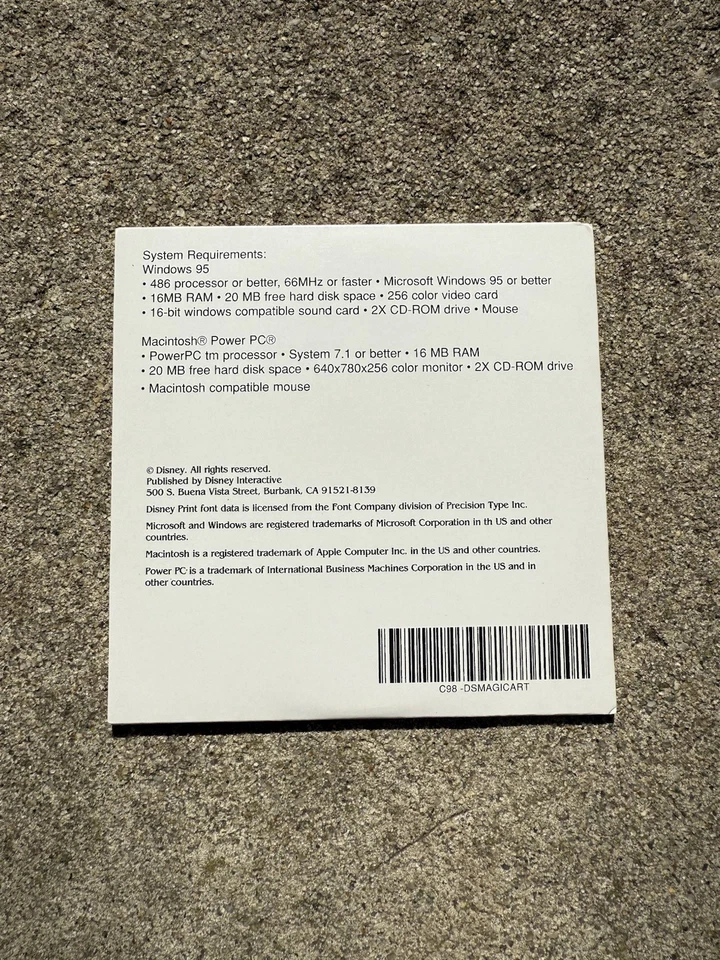 VTG: Disney's Magic Artist Classic PC CD Rom 95 98 Macintosh Collectible Mickey - Image 2 of 2