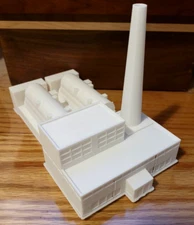 Large Power Plant Station Z Scale Building Train Scenery White & Paintable