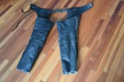 Redline Mens Genuine Skin Leather Motorcycle Chaps Size L Black — photo 4