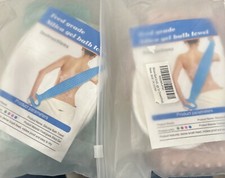 2 Silicone Bath TowelsBack Brush Scrubber Exfoliating Scrub Body Wash Dual Side