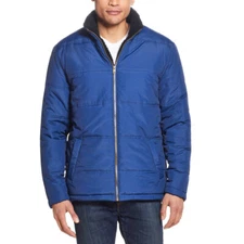 Weatherproof Vintage Men’s Fleece Lined Puffer Jacket (Blue, XL) NWT