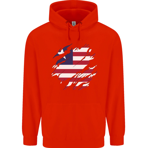 Torn Liberia Flag Liberian Day Football Childrens Kids Hoodie - Picture 23 of 76