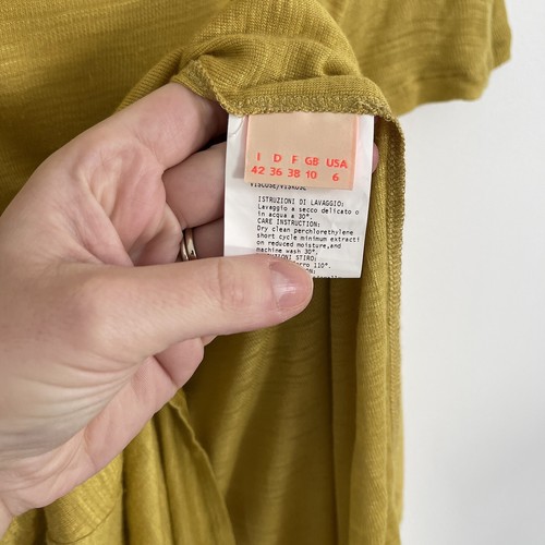 Women’s Matthew Williamson MW Yellow Slub Jersey T-shirt Dress UK Size 10 - Picture 4 of 8