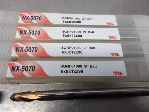 Lot of 8 NEW! YG Carbide Ball Nose 2F Endmills NX-5070 (4) 8mm (4) 6mm - Picture 2 of 3