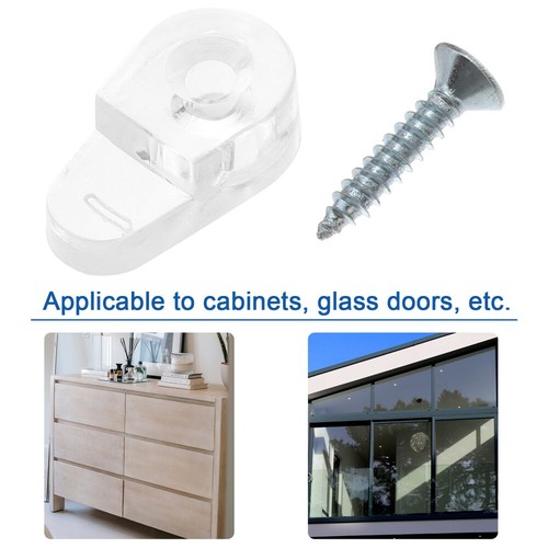 20 Pcs Clear Mirror Clips Door Retainer Glass Bracket Curio Cabinet Holders - Imagen 12 de 12