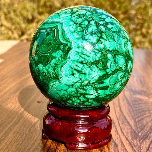 1.21LB Natural Malachite glossy cluster sphere mineral ball sample - Foto 12 di 12