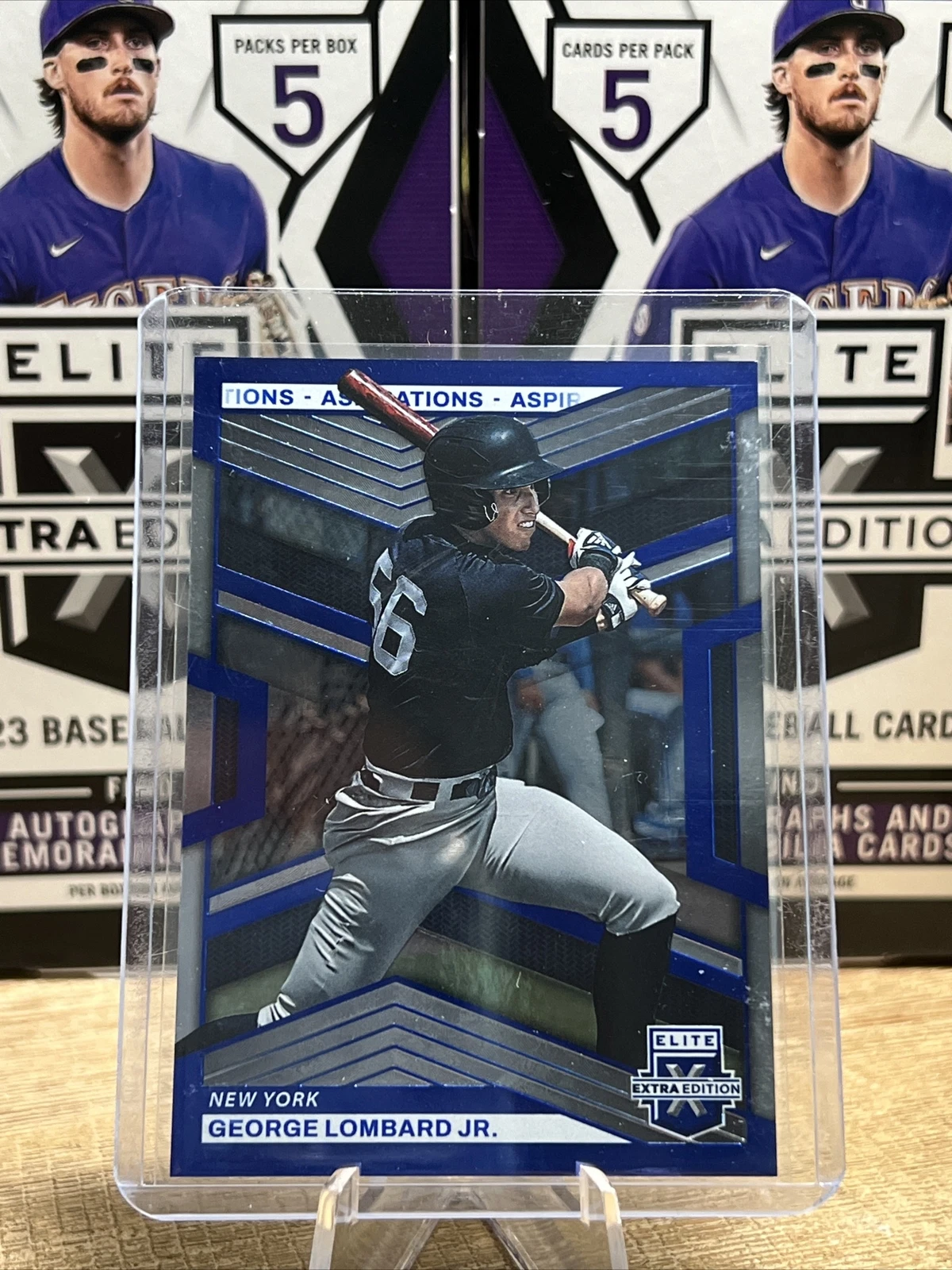 2023 Elite Extra Edition George Lombard Jr. Aspirations Blue 344/349 #6 Yankees