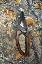 Custom Handmade Sheath for Buck 102-Western Diamondback Hide inlay (Sheath Only)