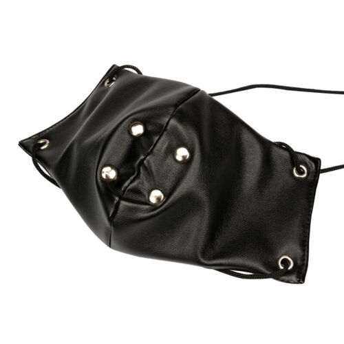 Restraint Half Face Mask with Mouth Gags Plugs PU Leather Head Harness Game - Picture 7 of 19