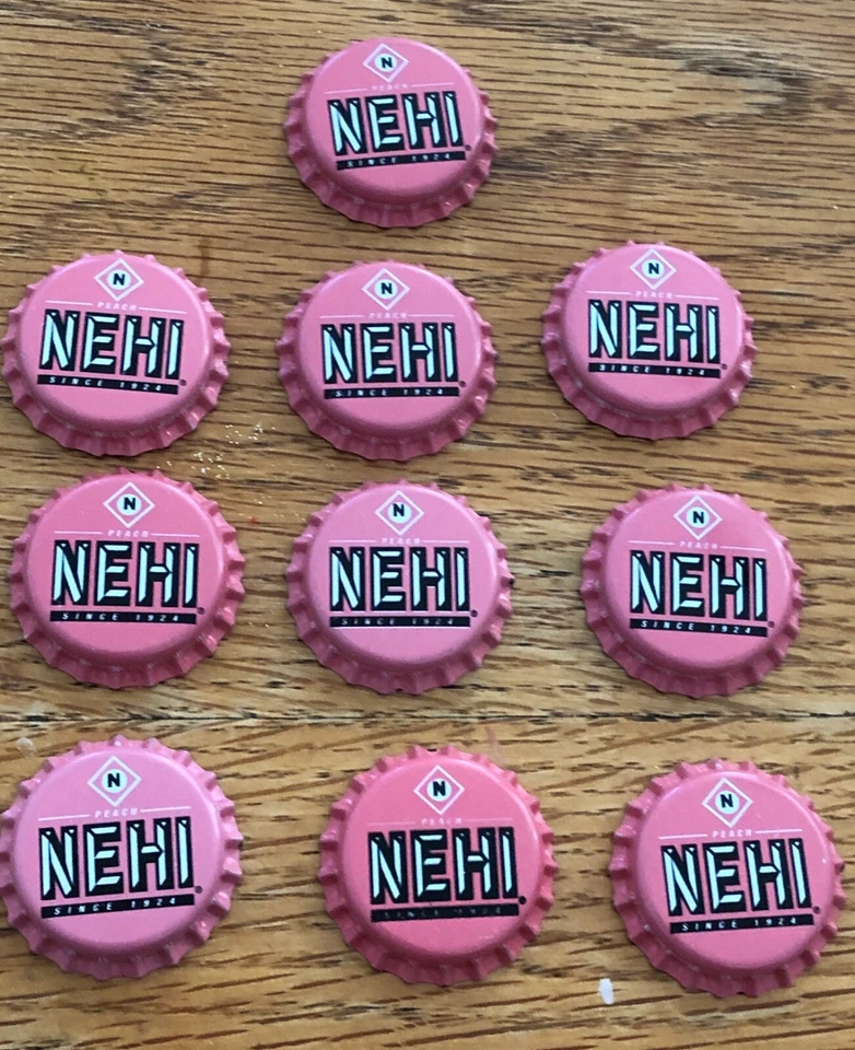 Nehi Soda Caps Vintage Original Lote Juego de 10 Botella Dr. Pepper Rosa Melocotón Años 80 Foto 3 de 4